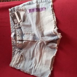 Mid Rise Denim Shorts